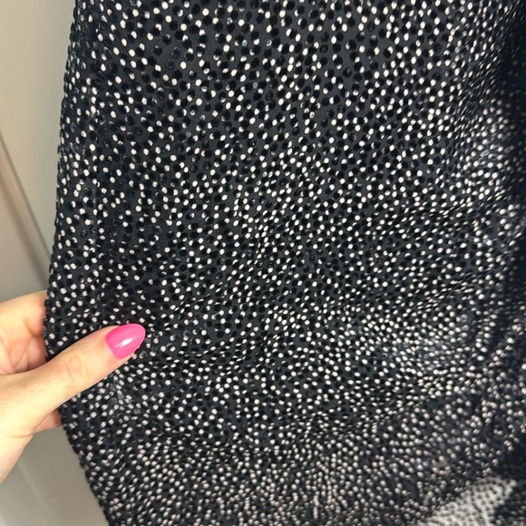 Ba&sh Celia Black Velvet Dot Ruffle Mini Dress Size 6 Silk Blend - Picture 4 of 15